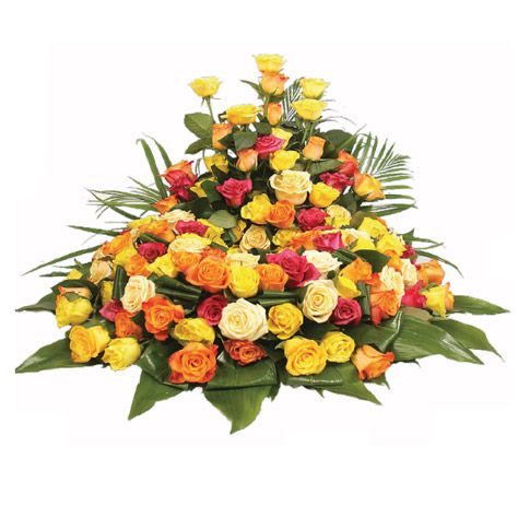 couronne-a-plat-roses-jaunes
